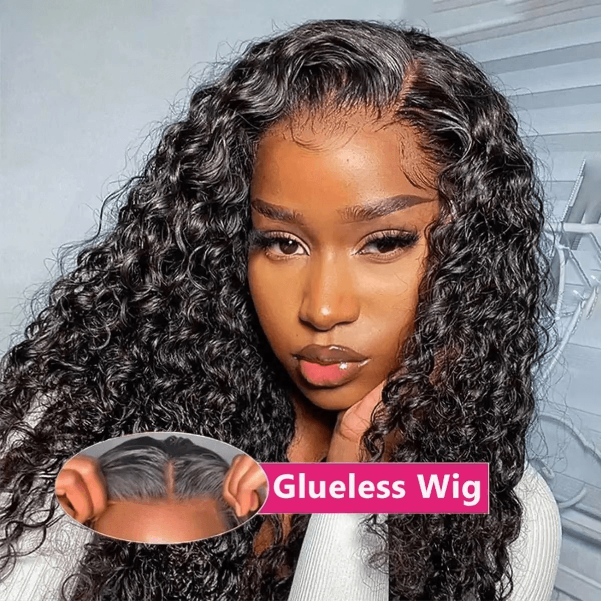Perruque lace frontale bouclée 13x4 HD transparente, cheveux humains brésiliens Remy 100% naturels, ligne frontale pré-épilée sans colle, prête à porter, pour femmes noires
