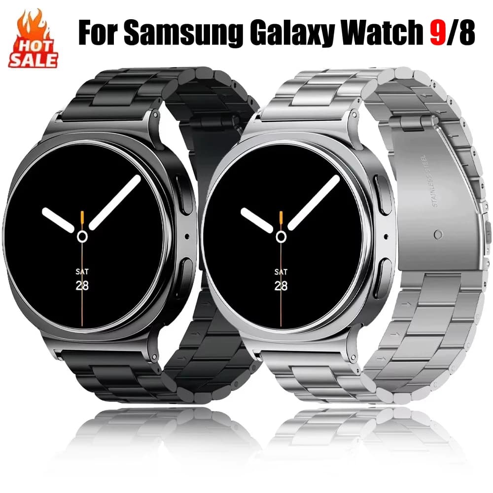 Bracelet de montre en acier inoxydable pour Samsung Galaxy Watch 9/8 (44 mm et 40 mm) et Galaxy Watch Ultra 2 (47 mm) - Bracelet métallique classique et luxueux
